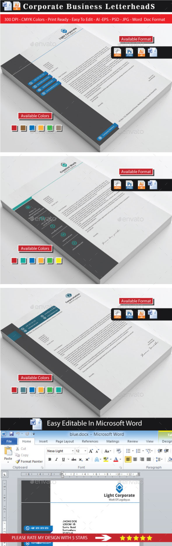 GraphicRiver Corporate Modern Letterhead Bundle 8866389 GraphicRiver Corporate Modern Letterhead Bundle 8866389