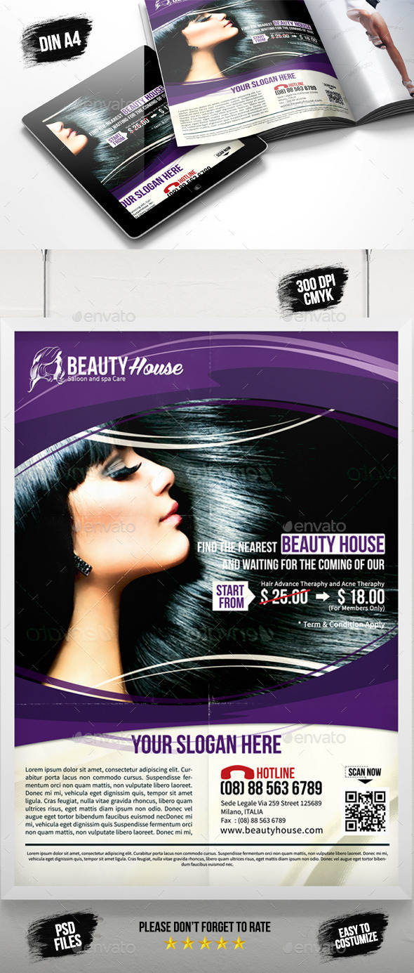 GraphicRiver Beauty House Saloon Spa Flyer 8866855 GraphicRiver Beauty House Saloon Spa Flyer 8866855