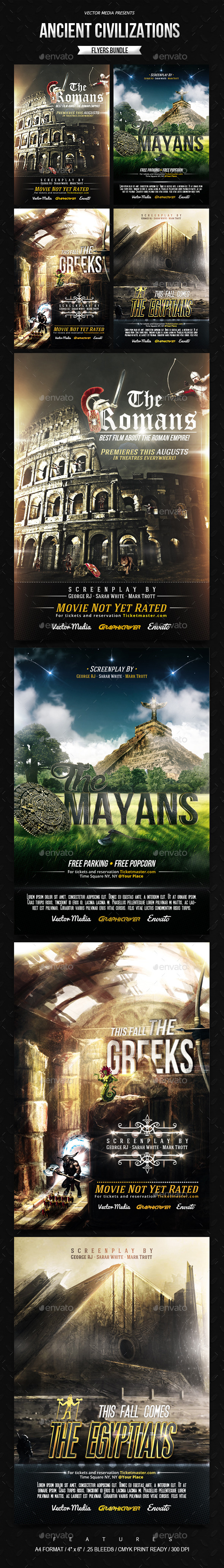 GraphicRiver Ancient Civilizations Movie Posters Bundle 8868000 GraphicRiver Ancient Civilizations Movie Posters Bundle 8868000
