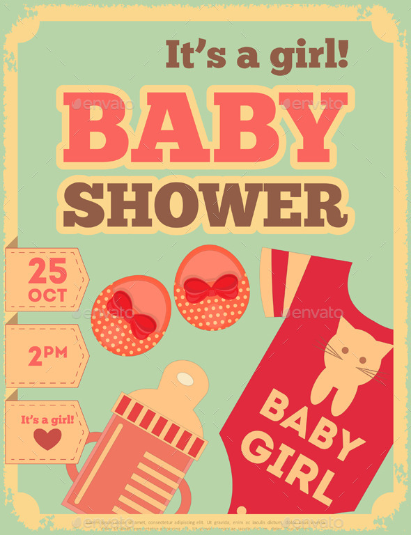 Baby Shower Retro Poster (Birthdays)