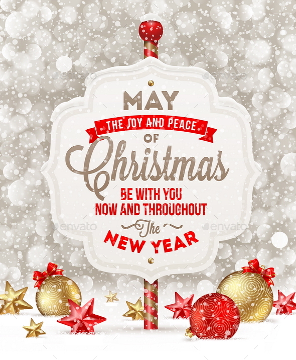 GraphicRiver Signboard with Christmas Greeting and Decoration 8871199 GraphicRiver Signboard with Christmas Greeting and Decoration 8871199