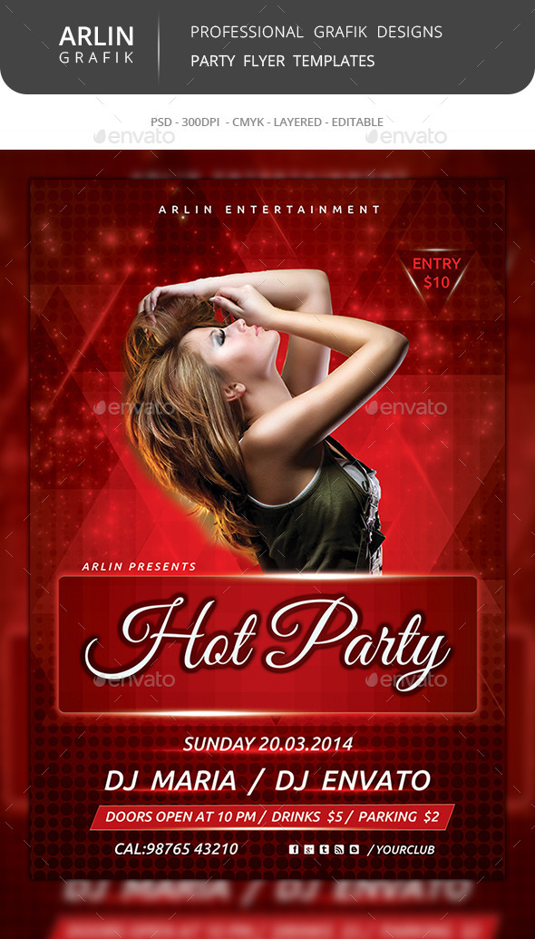 GraphicRiver Hot Party Flyer Template 8872804 GraphicRiver Hot Party Flyer Template 8872804