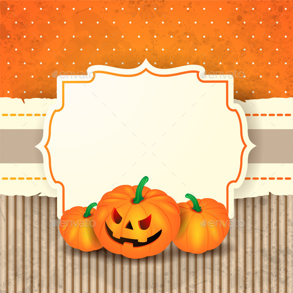 GraphicRiver Halloween Background with Label and Pumpkins 8872975 GraphicRiver Halloween Background with Label and Pumpkins 8872975