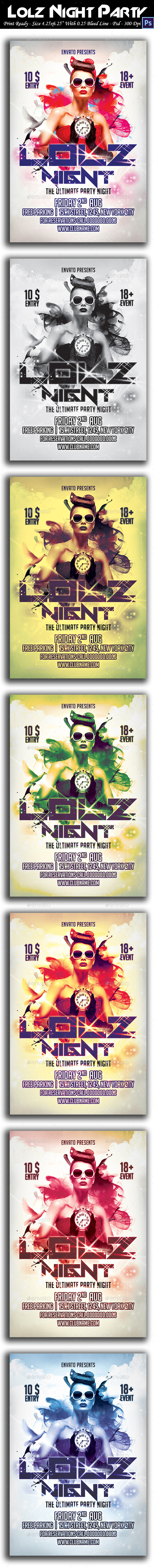 GraphicRiver Lolz Night Party Flyer 8875143 GraphicRiver Lolz Night Party Flyer 8875143