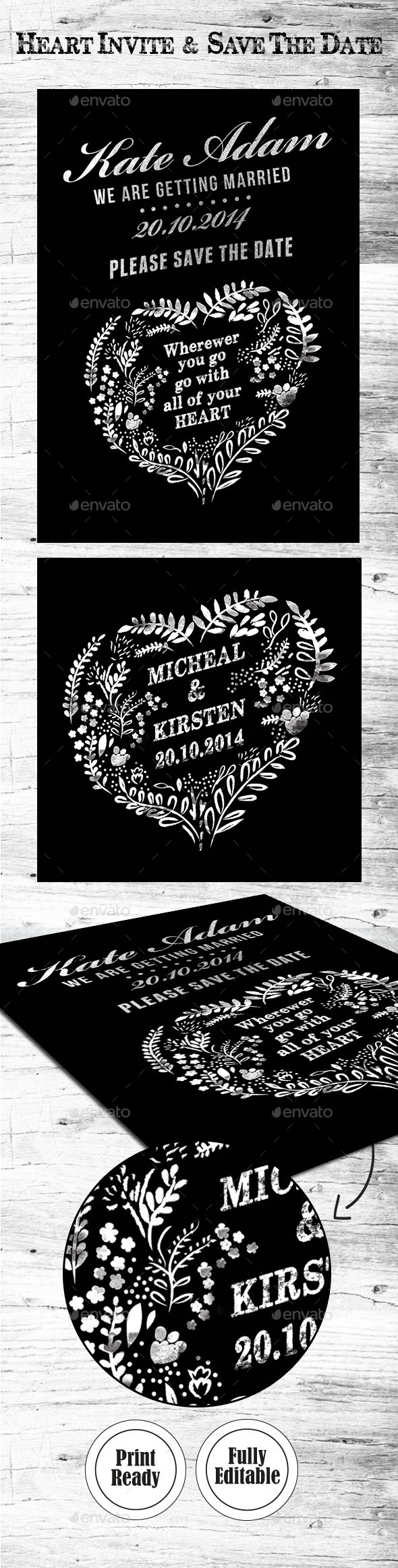 GraphicRiver Heart Save the Date 8875812 GraphicRiver Heart Save the Date 8875812