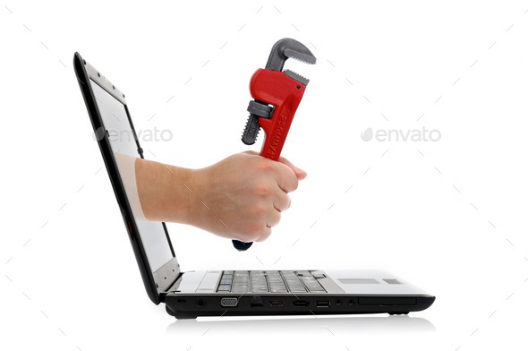 Hand with adjustable wrench (Misc) Photo Download