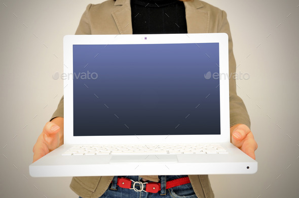 Businesswoman is working with Laptop (Misc) Photo Download