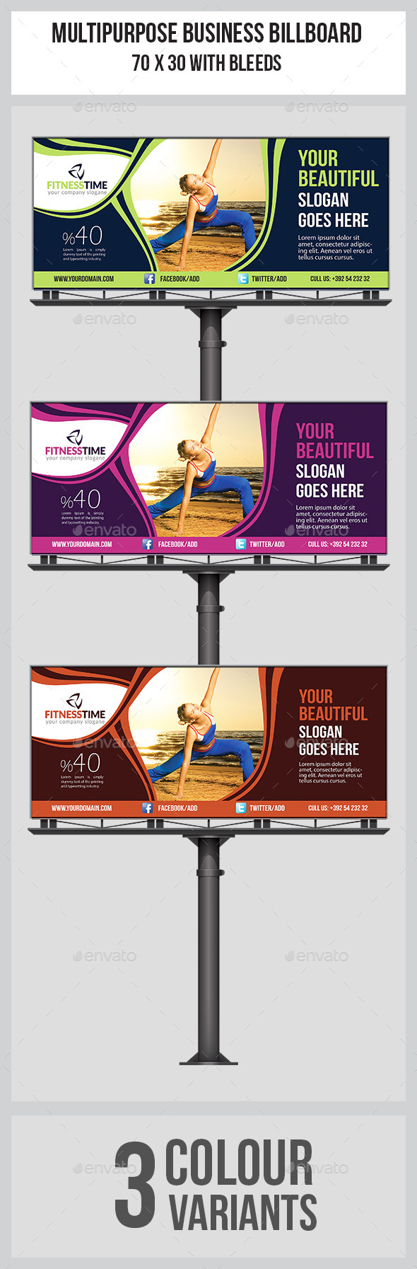 GraphicRiver Fitness Billboard Template 8878914 GraphicRiver Fitness Billboard Template 8878914