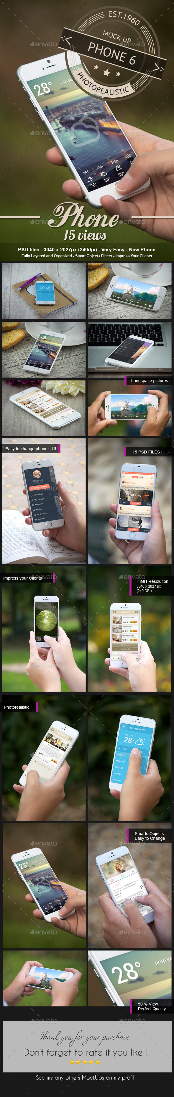 Photorealistic Phone 6 Mock-Up Photorealistic Phone 6 Mock-Up