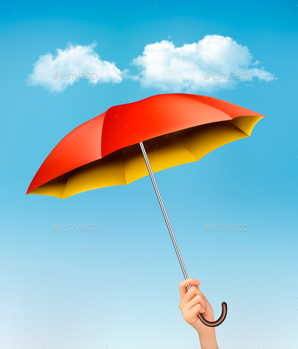 GraphicRiver Hand Holding a Red and Yellow Umbrella 8879261 GraphicRiver Hand Holding a Red and Yellow Umbrella 8879261