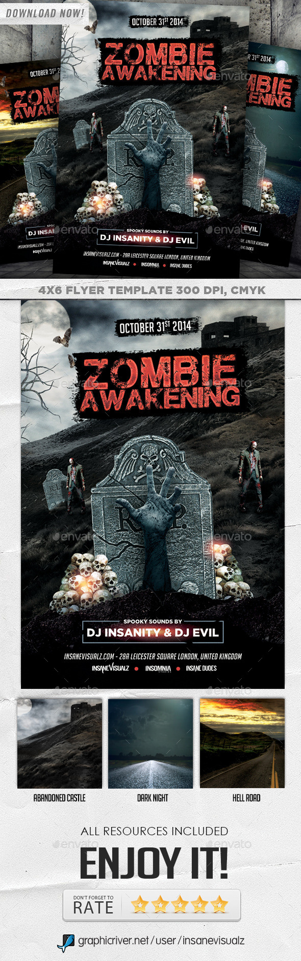 GraphicRiver Zombie Awakening Halloween Flyer 8879796 GraphicRiver Zombie Awakening Halloween Flyer 8879796