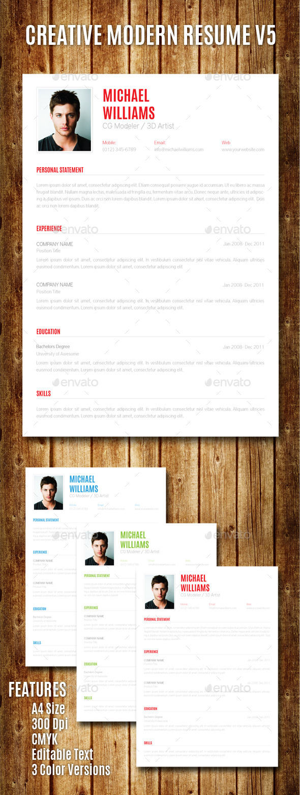 GraphicRiver Creative Modern Resume V5 8880560 GraphicRiver Creative Modern Resume V5 8880560