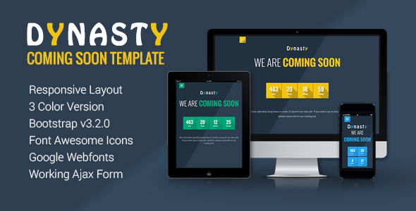 ThemeForest Dynasty Responsive Coming Soon Template 8828122 ThemeForest Dynasty Responsive Coming Soon Template 8828122
