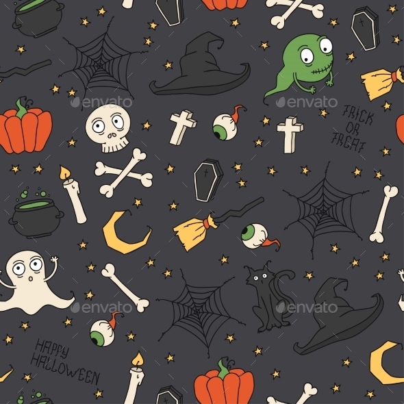 Happy Halloween Seamless Pattern