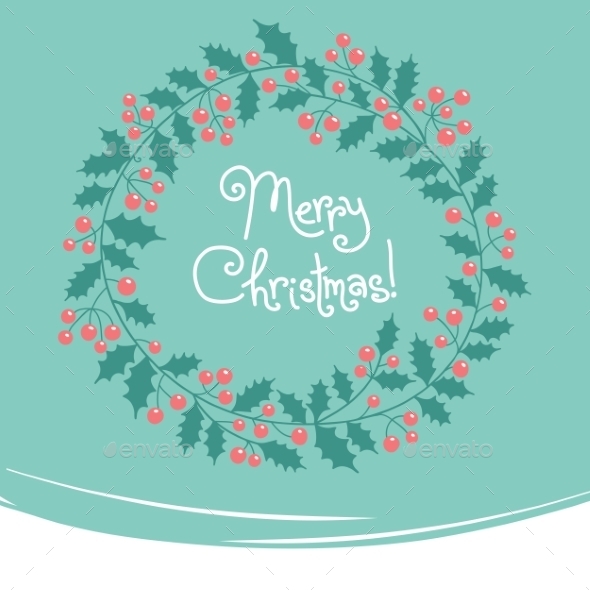 GraphicRiver Vintage Card with Christmas Wreath 8881539 GraphicRiver Vintage Card with Christmas Wreath 8881539