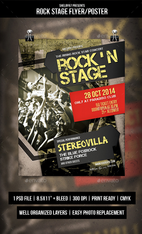 GraphicRiver Rock Stage Flyer Poster 8882416 GraphicRiver Rock Stage Flyer Poster 8882416