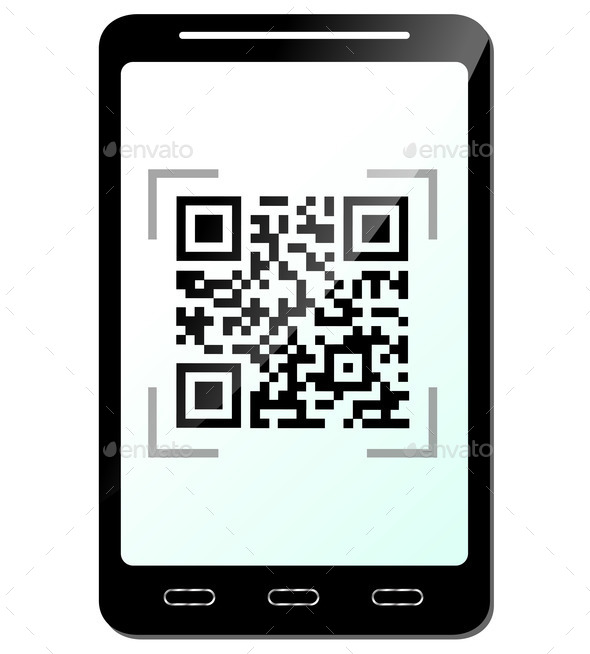 illustration of phone with qr code concept (Misc) Photo Download