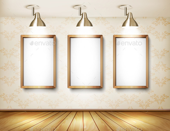 GraphicRiver Showroom with Wooden Floor and Lights 8879293 GraphicRiver Showroom with Wooden Floor and Lights 8879293