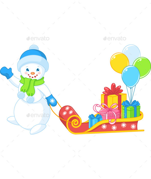 Snowman Carries Gifts (Christmas)