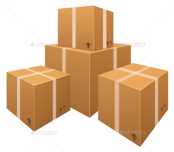 Stacks of Cardboard Boxes (Retail)