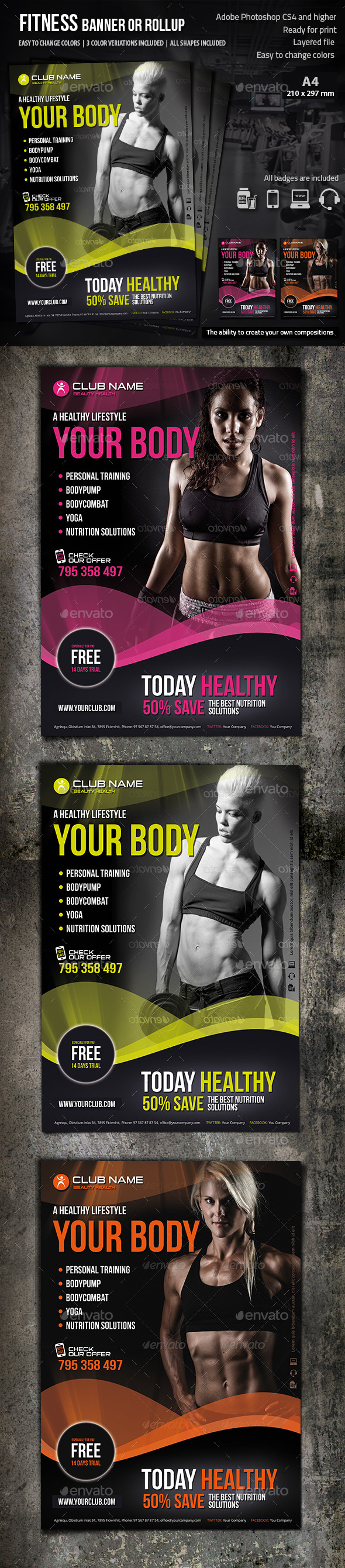 GraphicRiver Fitness Flyer 8883229 GraphicRiver Fitness Flyer 8883229