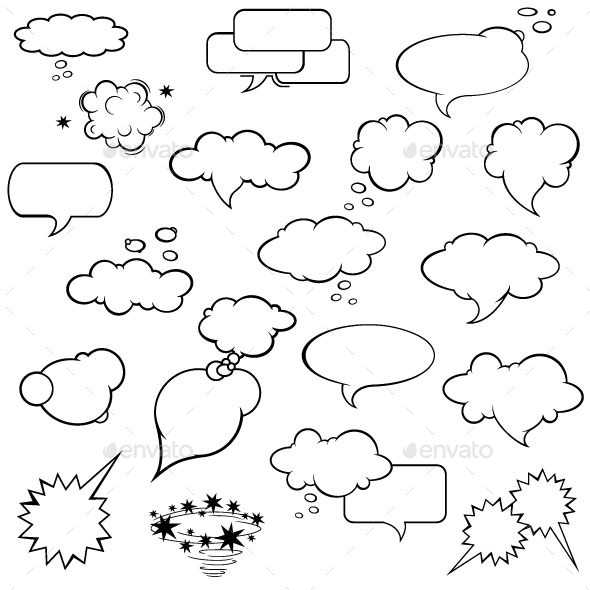 Comic Speech Bubbles (Decorative Symbols)