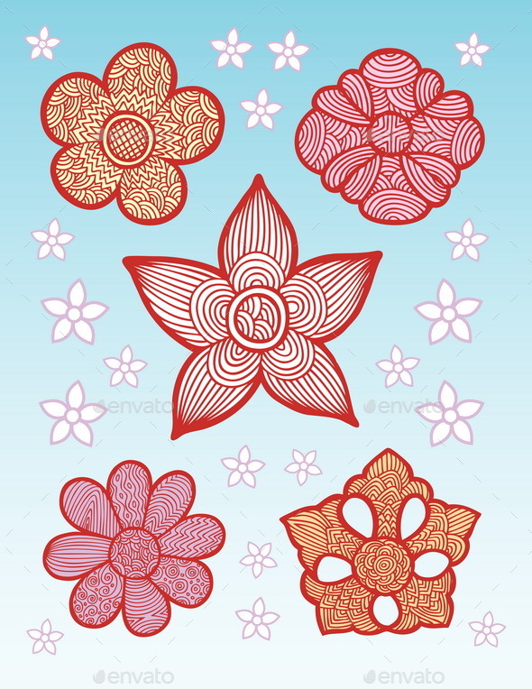 Flowers Line Pattern Decoration (Patterns)