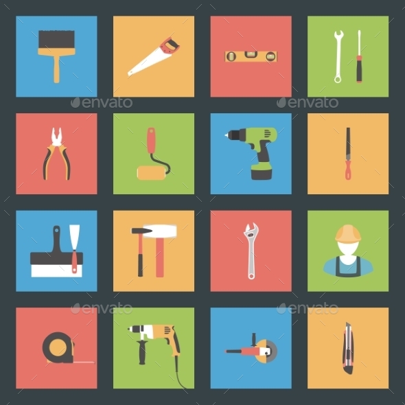 GraphicRiver Building Flat Icons Set 8889704 GraphicRiver Building Flat Icons Set 8889704