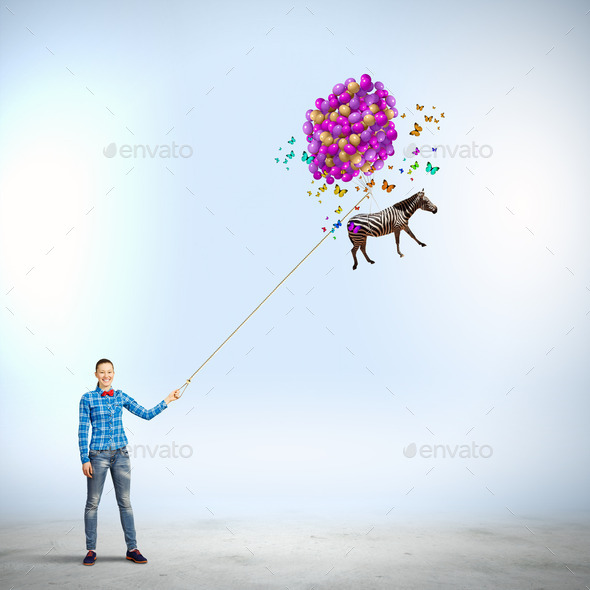 Woman with balloons (Misc) Photo Download