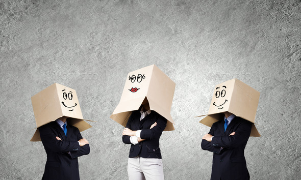 Man with box on head (Misc) Photo Download