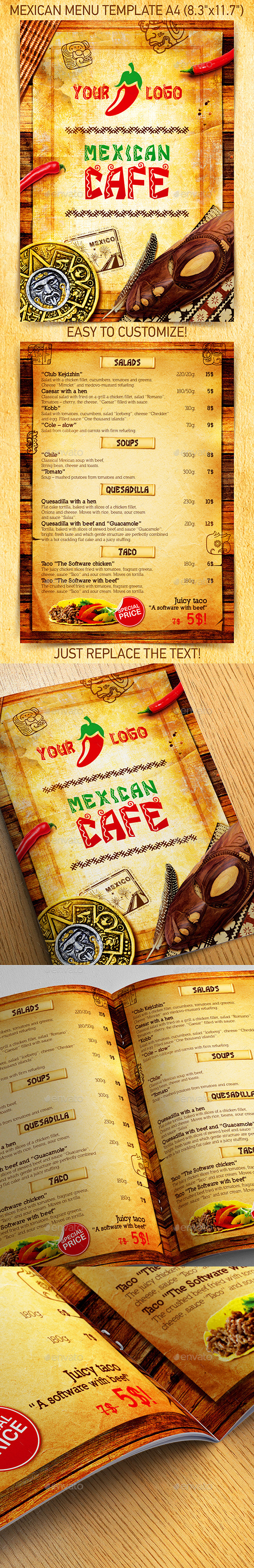 Mexican Menu Template vol.1 - Restaurant Flyers