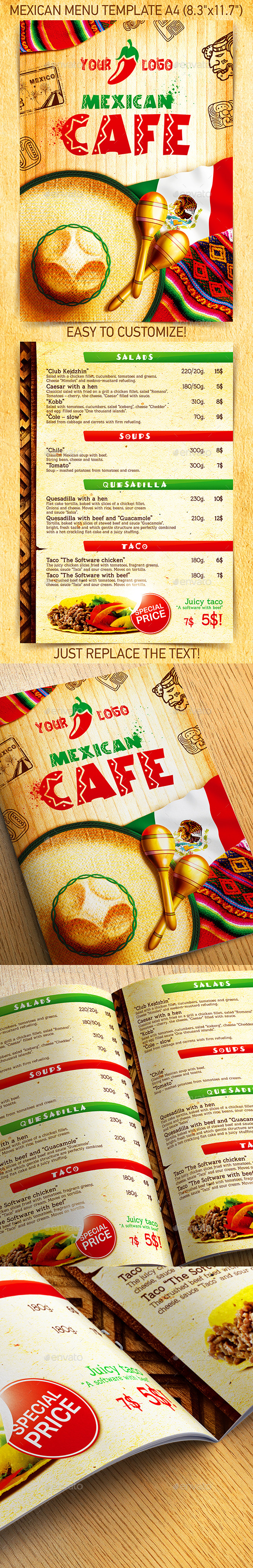 Mexican Menu Template vol.2 - Food Menus Print Templates
