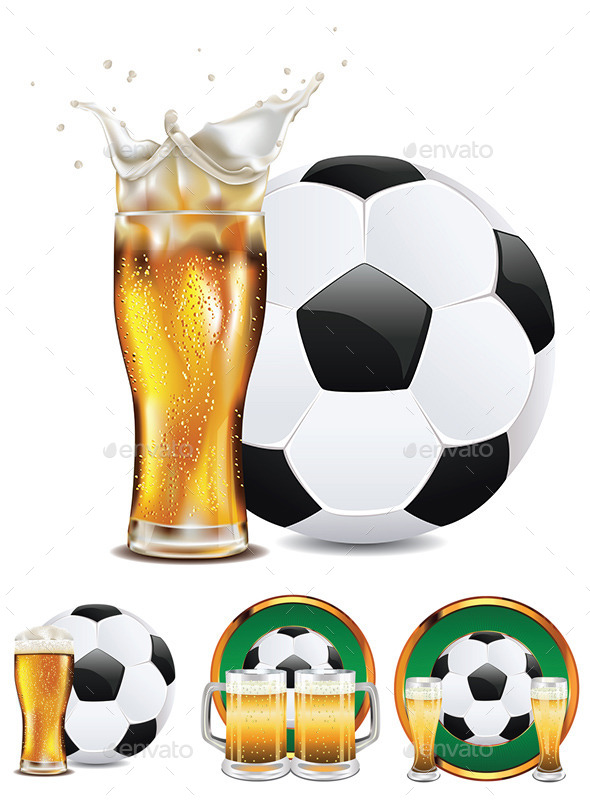 GraphicRiver Beer and Soccer Ball 8891542 GraphicRiver Beer and Soccer Ball 8891542