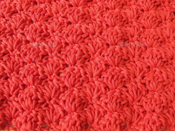 Background of crocheted shells in red (Misc) Photo Download