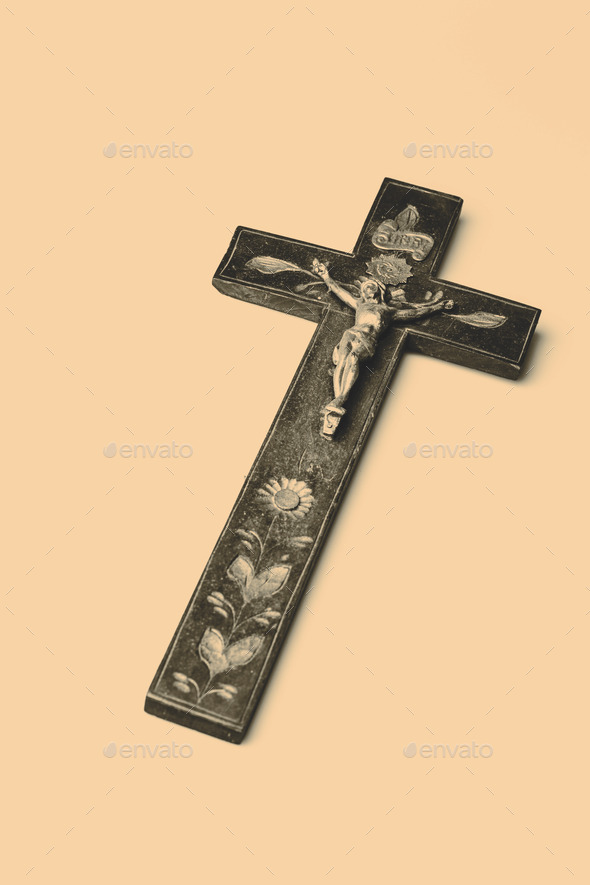 old wooden cross with Jesus (Misc) Photo Download