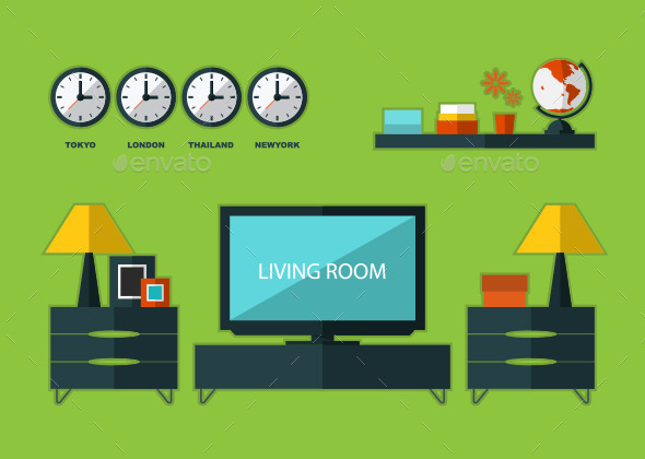 GraphicRiver Room Interior Vector 8893819 GraphicRiver Room Interior Vector 8893819