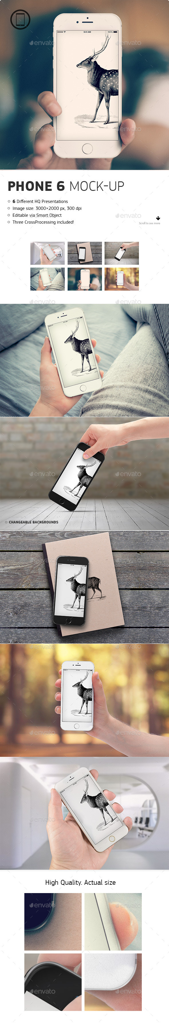 GraphicRiver Realistic Phone 6 Mock-up 8893906 GraphicRiver Realistic Phone 6 Mock-up 8893906
