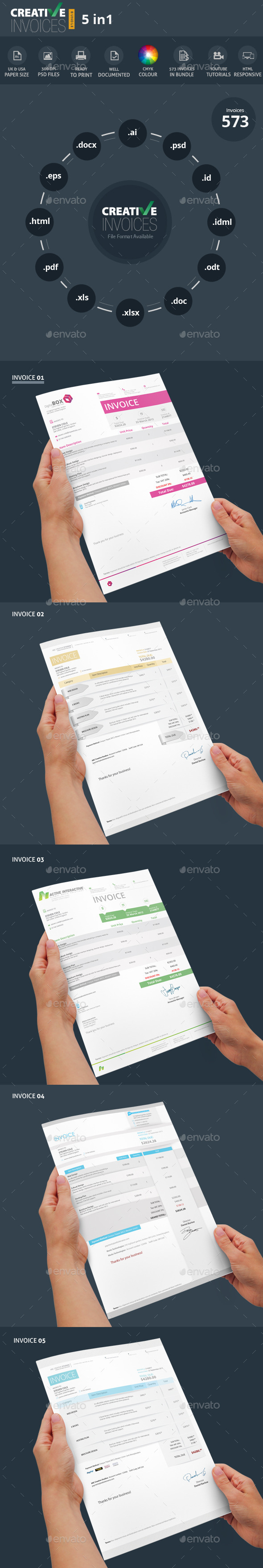 Invoices Bundle 5 in 1 (Proposals & Invoices)