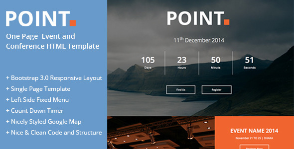 ThemeForest Point One Page Event and Conference Template 8679080 ThemeForest Point One Page Event and Conference Template 8679080