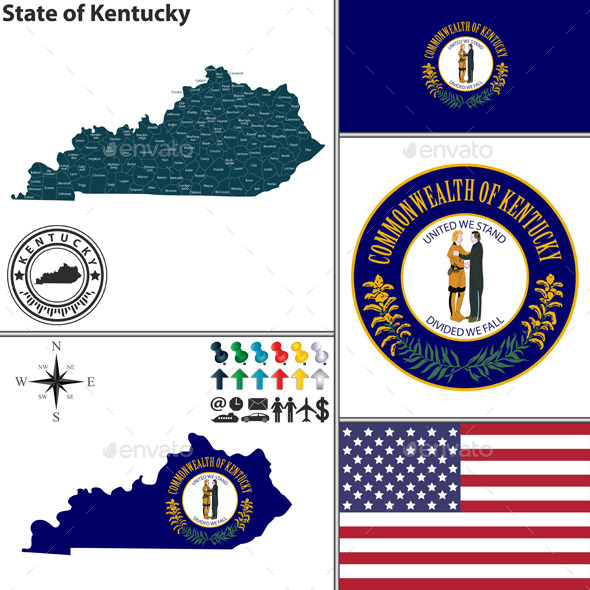 GraphicRiver Map of State Kentucky USA 8894011 GraphicRiver Map of State Kentucky USA 8894011