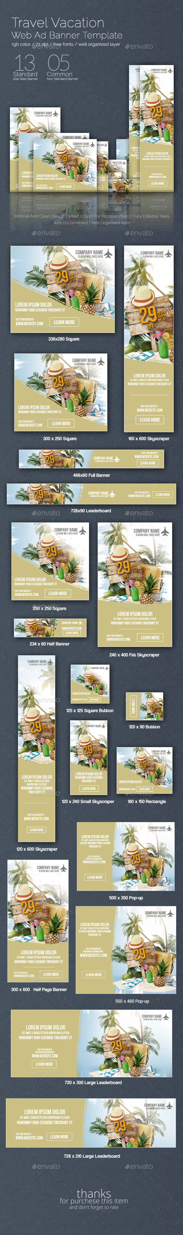 GraphicRiver Travel Vacation Web Ad Banner 8894403 GraphicRiver Travel Vacation Web Ad Banner 8894403