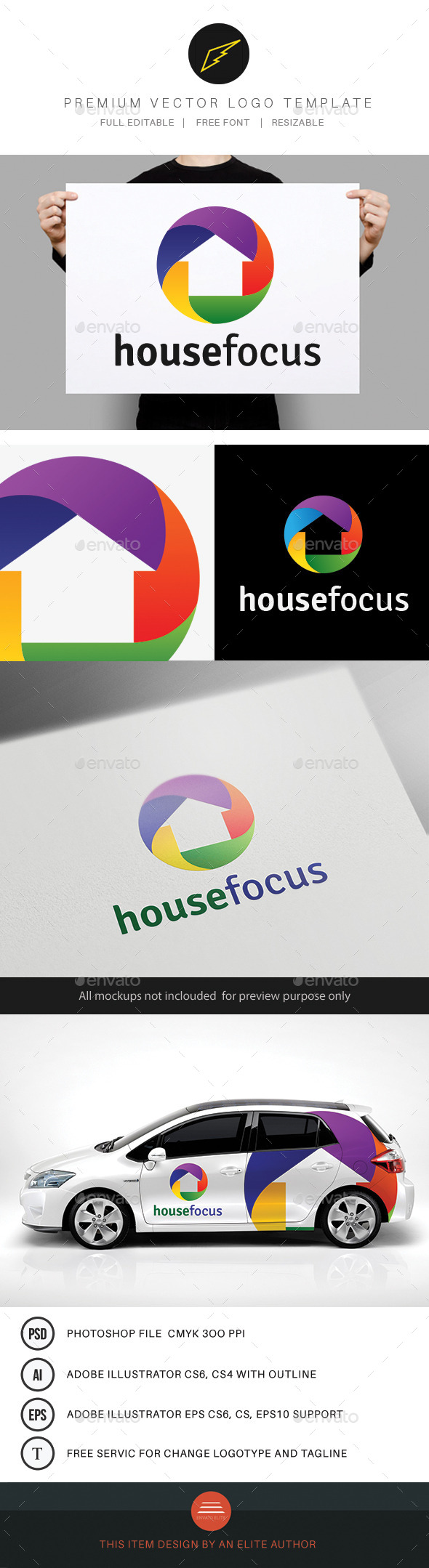 House Focus Logo - Buildings Logo Templates