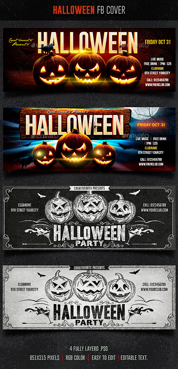GraphicRiver Halloween FB Cover 8895297 GraphicRiver Halloween FB Cover 8895297