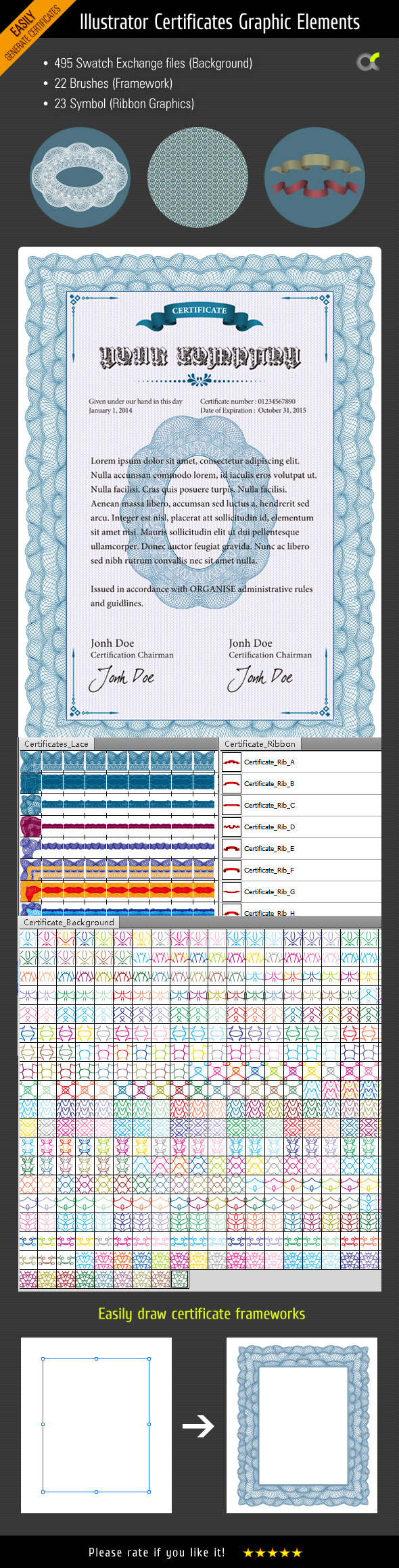 GraphicRiver Illustrator Certificates Graphic Elements 8895490 GraphicRiver Illustrator Certificates Graphic Elements 8895490
