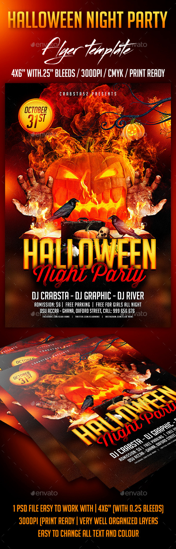 Halloween Night Party Flyer template