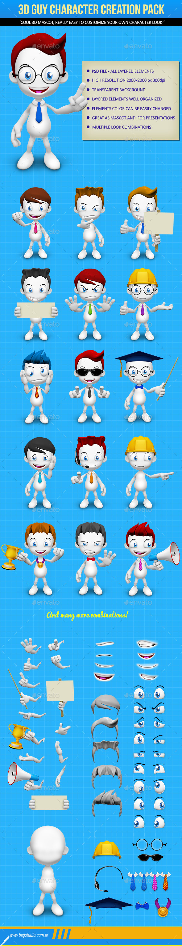 GraphicRiver 3D Guy Character Creation Pack 8897718 GraphicRiver 3D Guy Character Creation Pack 8897718
