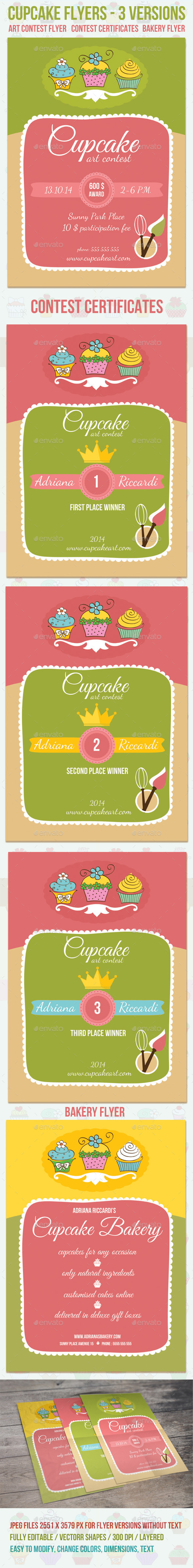 GraphicRiver Cupcake Art Contest and Bakery Flyers 8898159 GraphicRiver Cupcake Art Contest and Bakery Flyers 8898159
