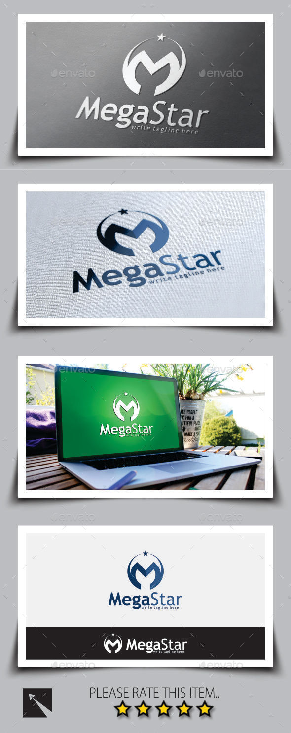 Star Letter (M) Logo Template