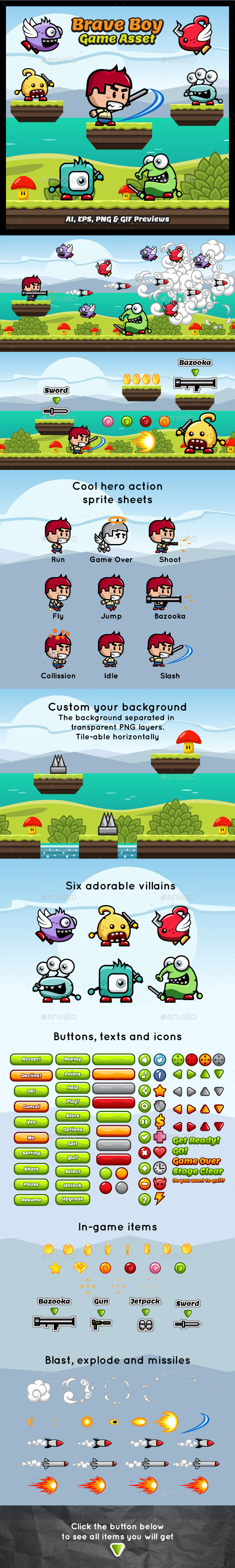 GraphicRiver Brave Boy Game Asset 8899921 GraphicRiver Brave Boy Game Asset 8899921