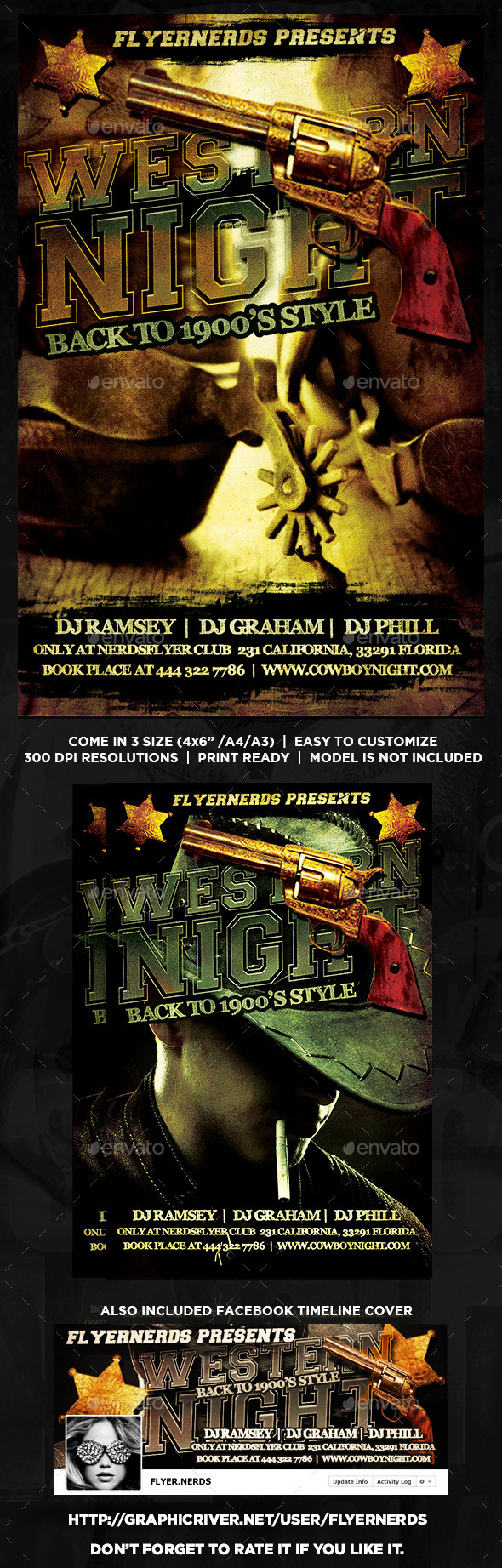 Western Night Party Flyer (Clubs & Parties)